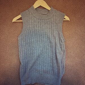 Who What Wear Charcoal Ribbed Sleeveless Sweater